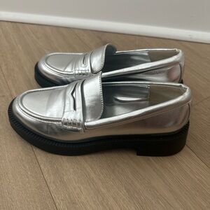 Zara Silver Loafers